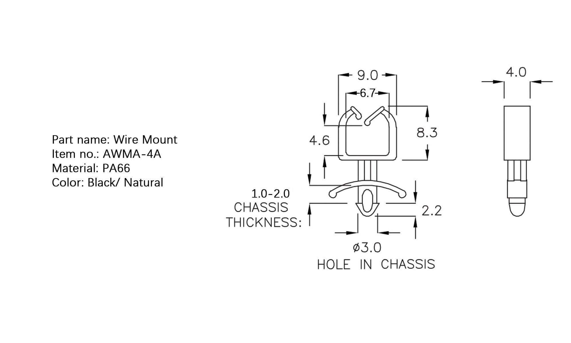 Plastic Wire Mount AWMA-4A